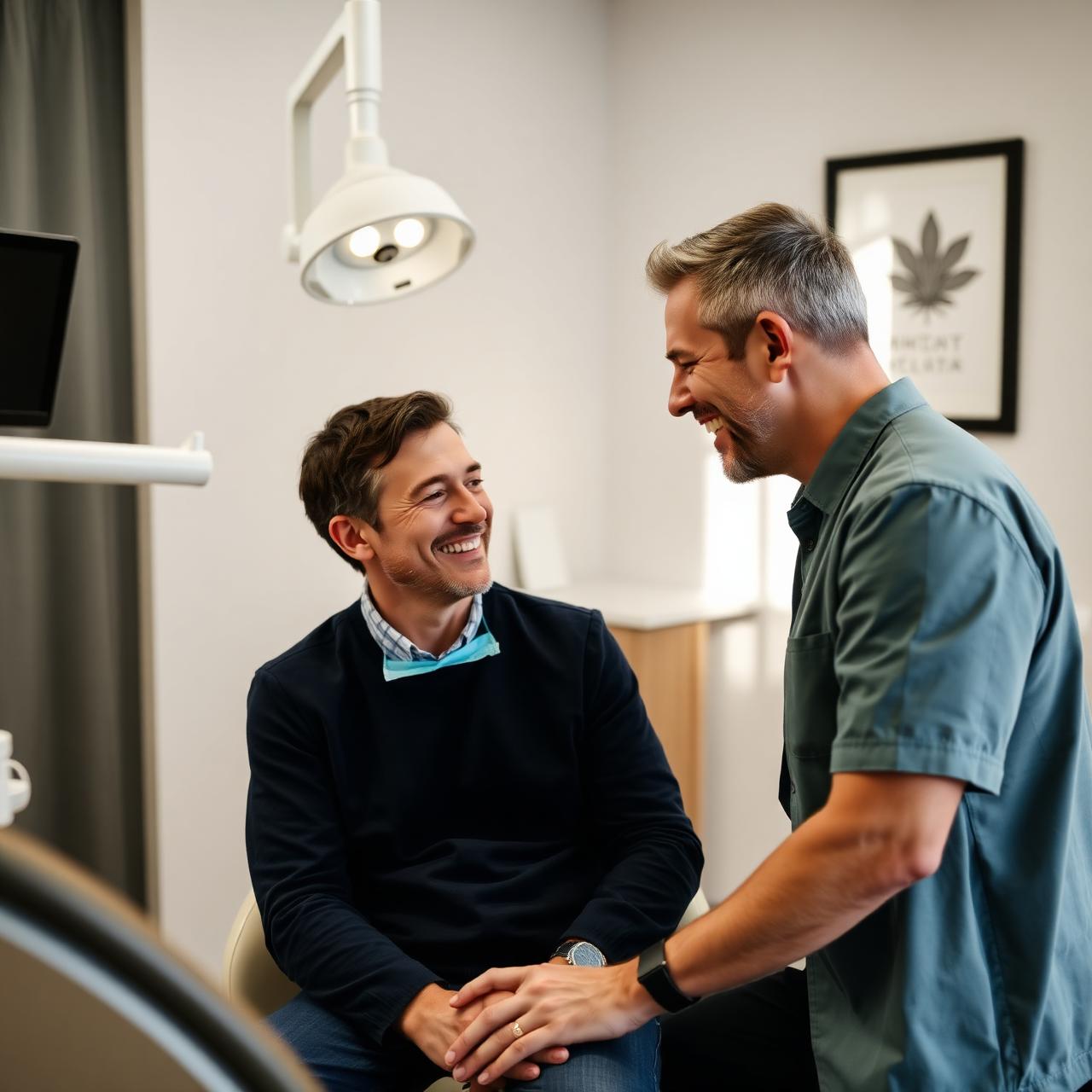 A Smile Circle dentist in conversation with a patient