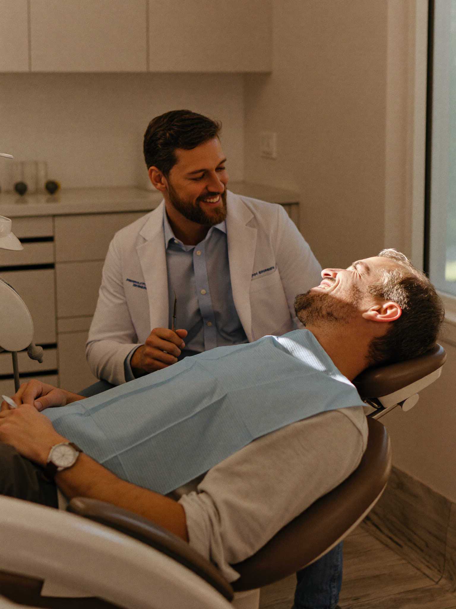 A Smile Circle dentist in conversation with a patient